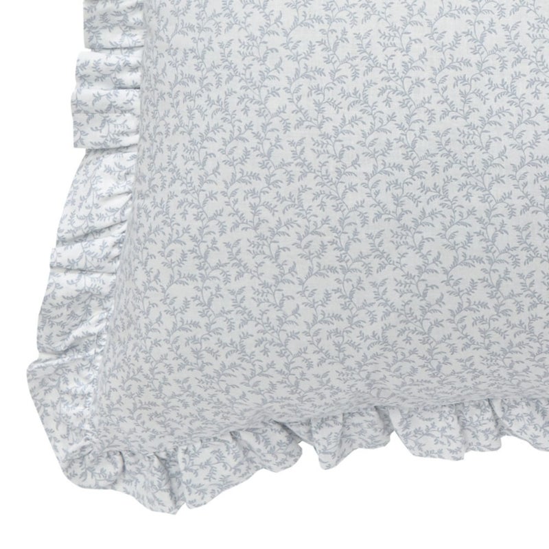 Laura Ashley - Euro Shams, 100% Smooth Cotton with Envelope Closure & Ruffled Edges, Throw Pillow Cover for Bed or Couch, Oeko-Tex Certified (Chloe Blue, 2 Pack) - Image 3